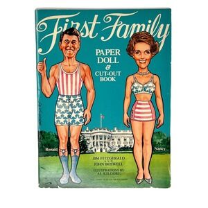 Dell First Family Paper Doll Cut-Out Book Reagan 1981 Vintage Satire Multi Paper